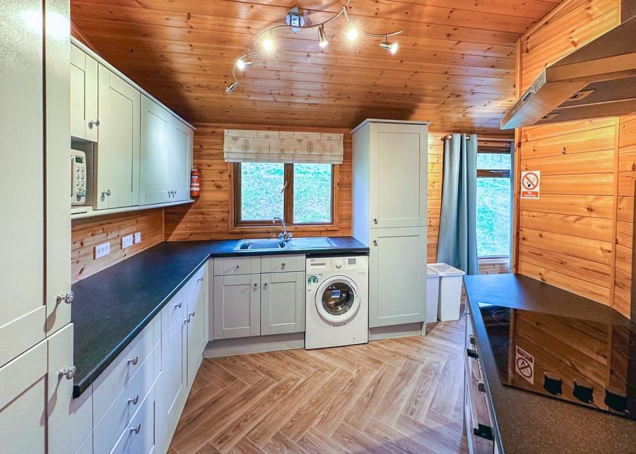 lodge kitchen at pant wilkin lodges and equestrian centre in cowbridge