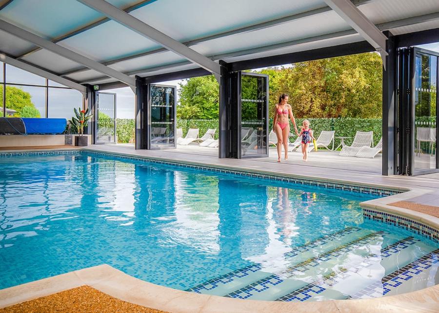 indoor swimming pool at  at plassey holiday park in eyton