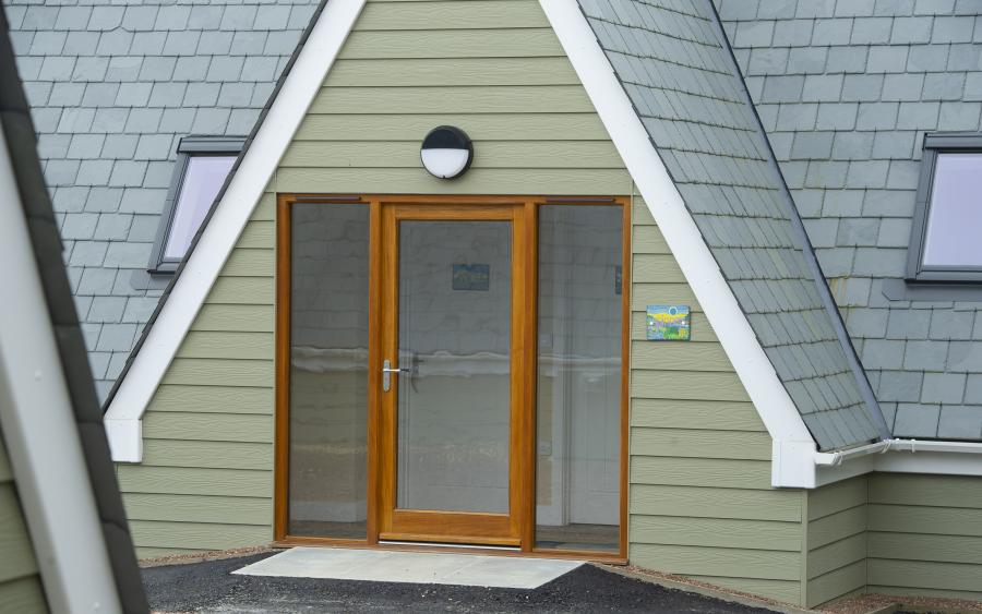 the exterior of the pods