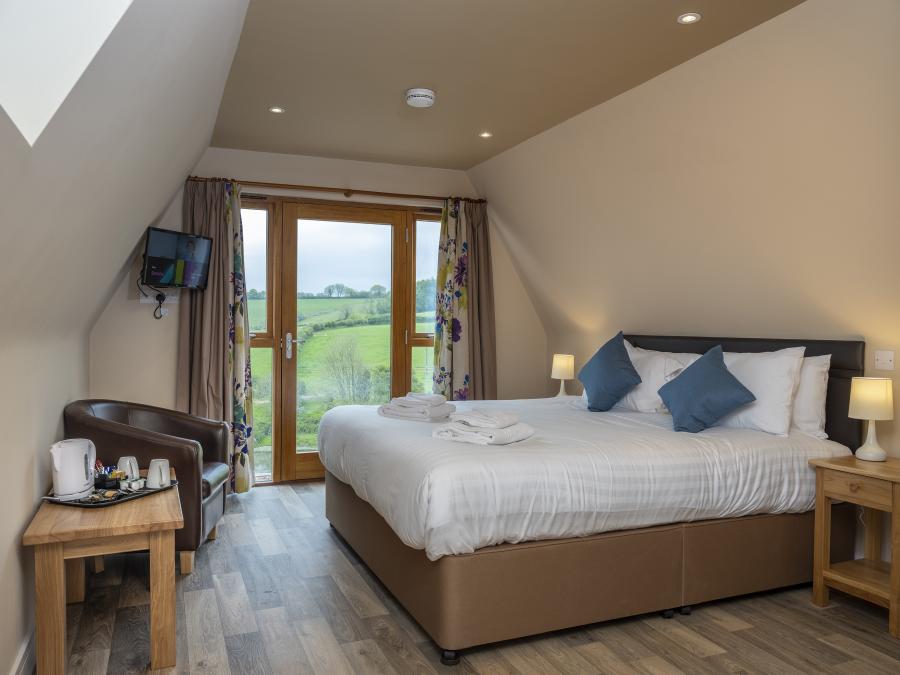 the pod interior with double bed