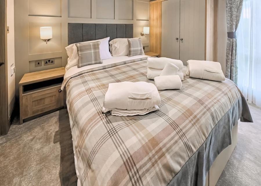 double lodge bedroom at wayfind pennant park in holywell