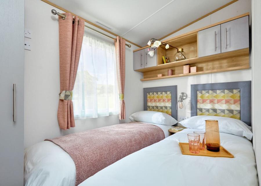 twin bedroom at willows holiday park in yorkshire