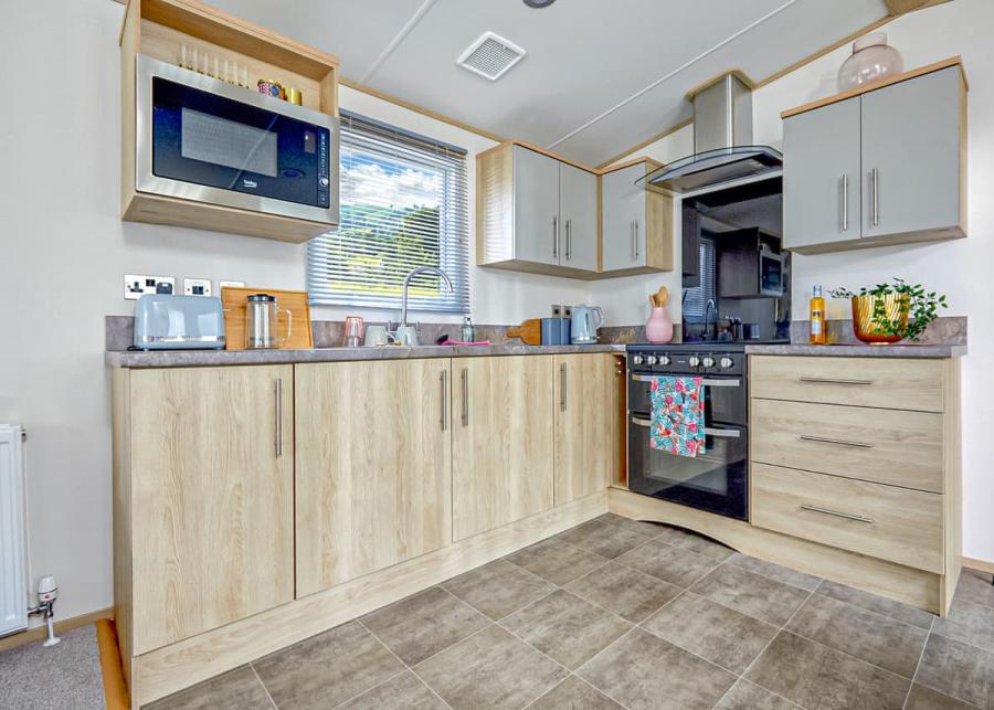 kitchen at willows holiday park