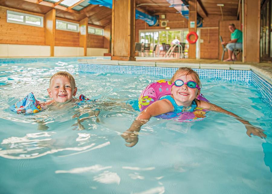 indoor swimming pool at woodland vale holiday park in ludchurch