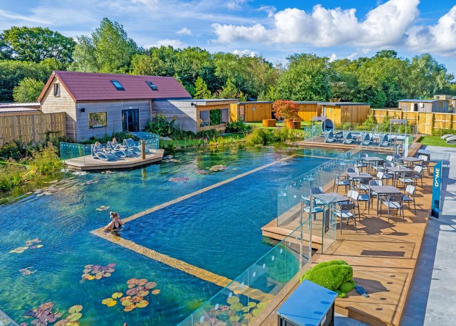 wild swimming pond at yorkshire spa retreat in york 
