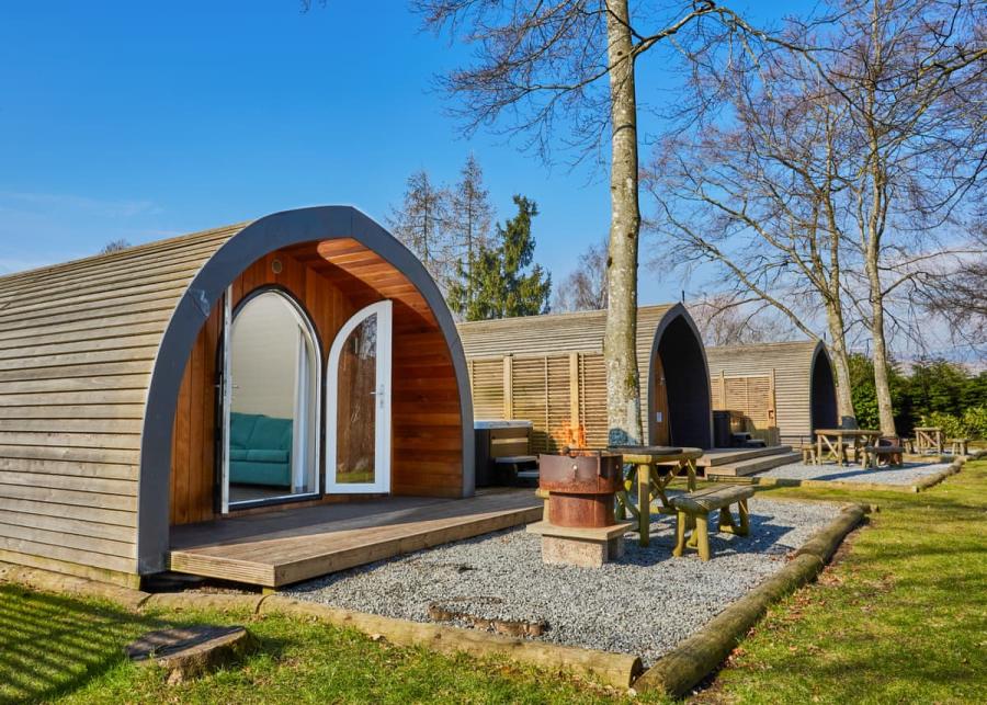 glamping pods at at braidhaugh holiday park in perthshire