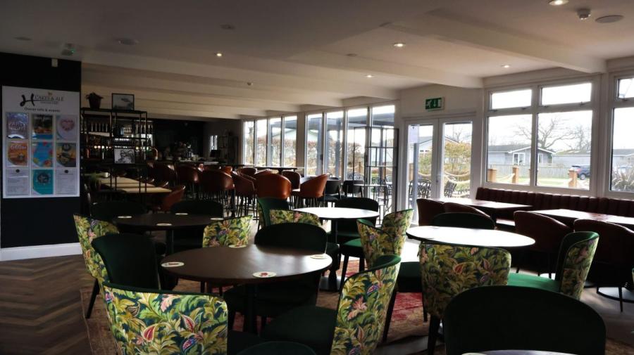 the bar area at Cakes and Ale Holiday Park