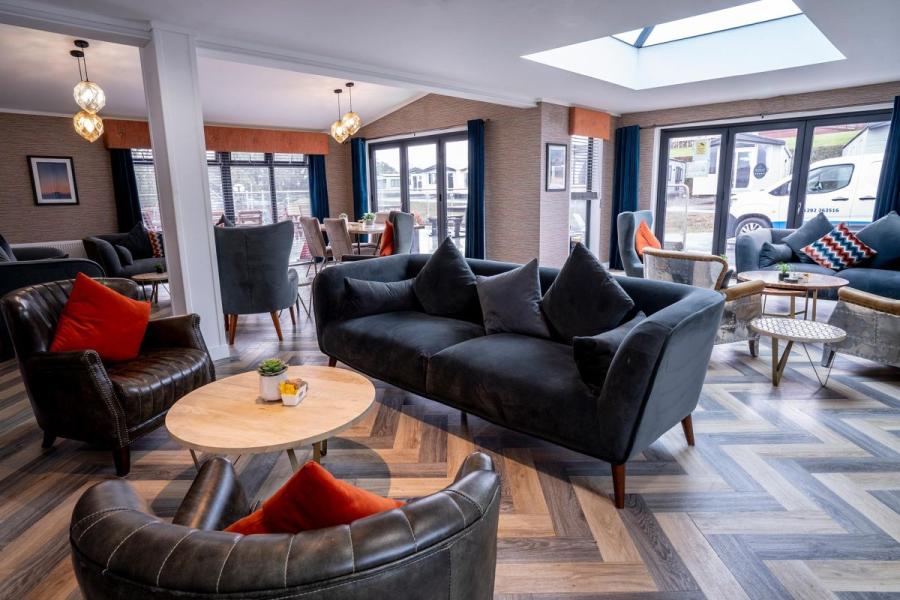 seating at the Crofthead Holiday Park reception area