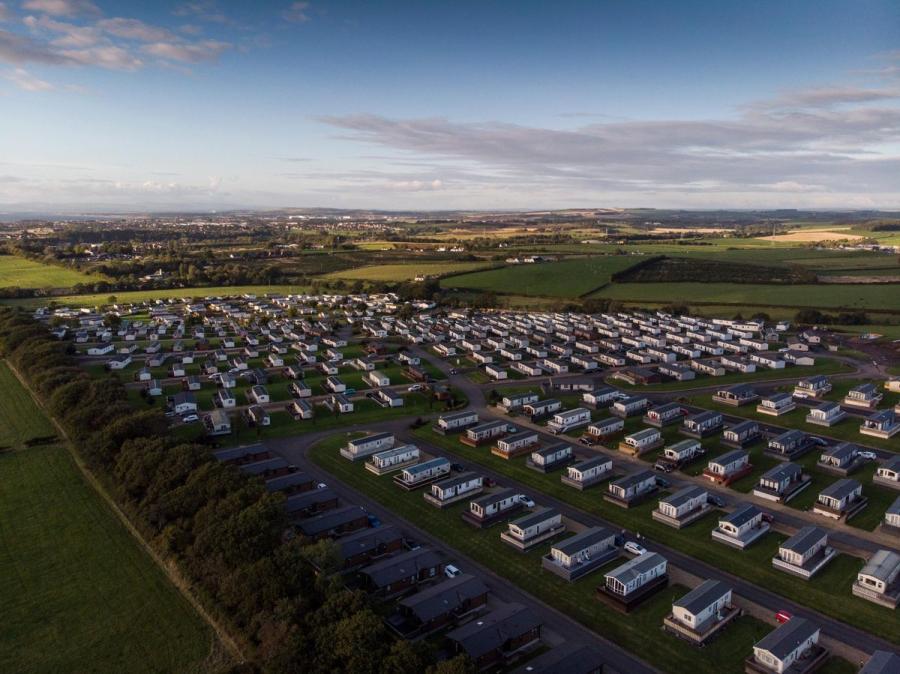 looking down over Crofthead Holiday Park near Ayr