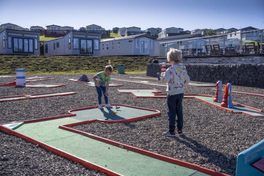 kids on the adventure playground at Crofthead Holiday Park