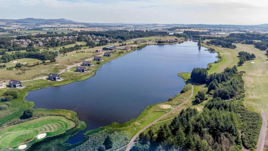looking down over the golf course at Piperdam