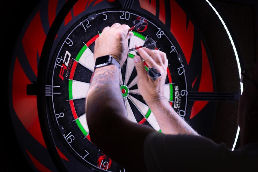 playing darts on holiday at Rawcliffe Hall Holiday Park