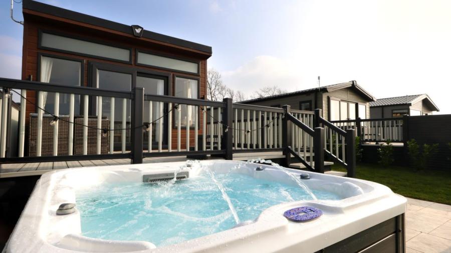 Riverside Holiday Park lodges with hot tubs