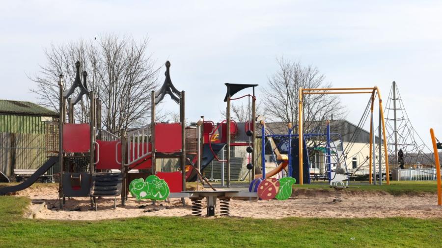 the chilkdrens adventure playground at Riverside Holiday Park
