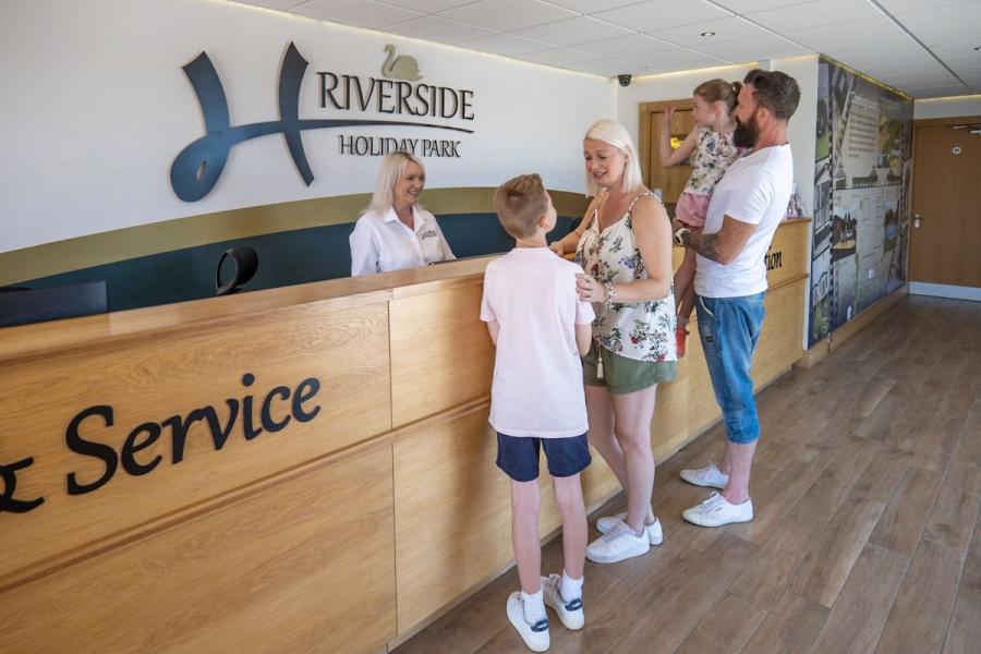 customer service reception at Riverside Holiday Park