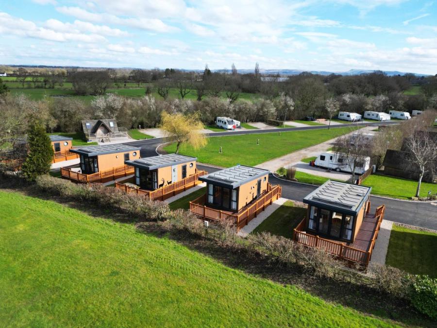 glamping pods at Royal Umpire Holiday Park near Preston in Lancashire