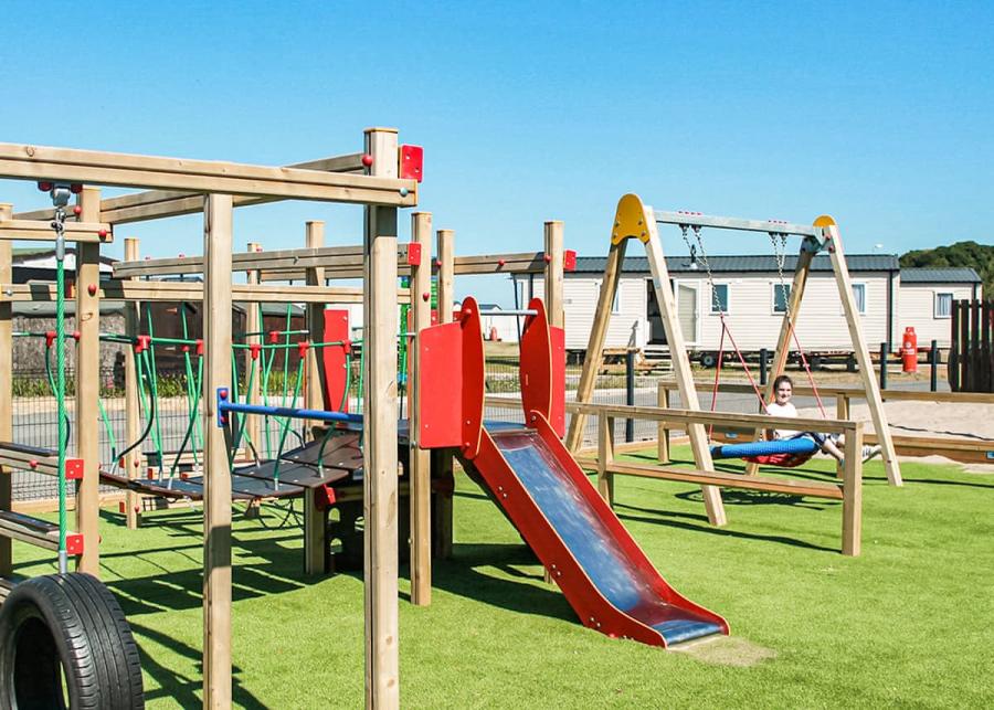 childrens park at ryan bay holiday park in Innermessan