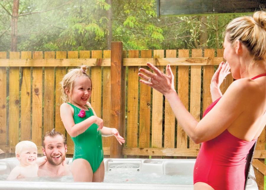 private hot tub at st andrews forest lodges in kincaple