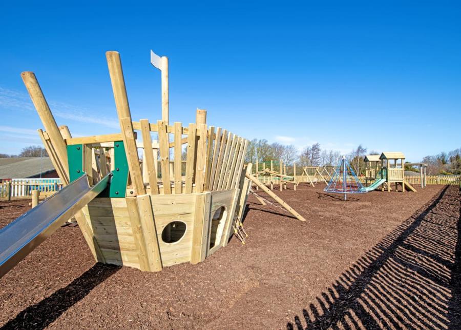 adventure play area at thurston manor holiday park in east lothian
