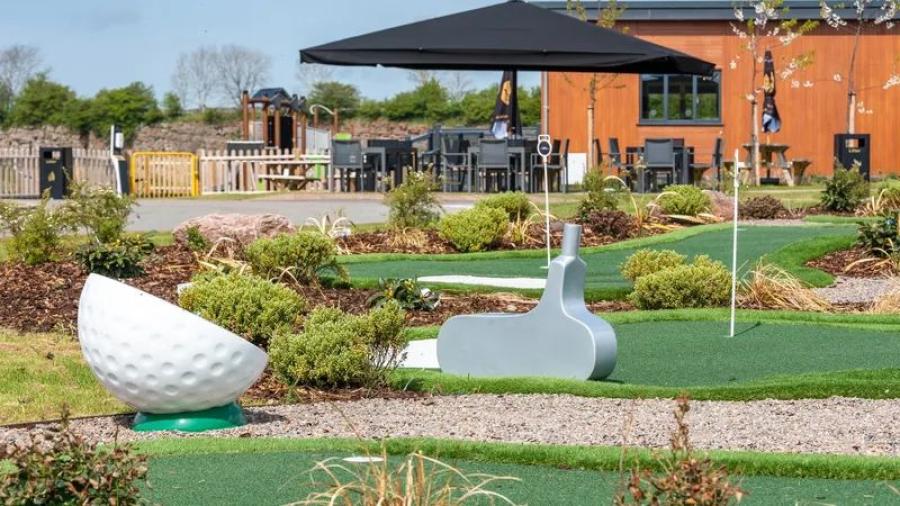 the crazy golf course at Ullswater Heights holiday park