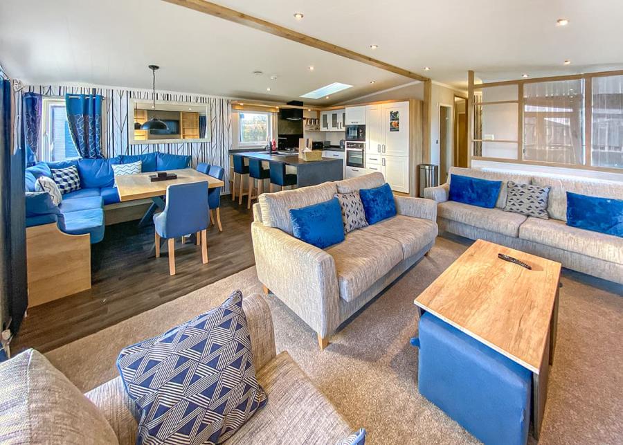 lodge interior at westlands country park in dumfries and galloway