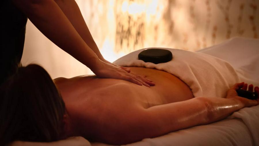 having a relaxing massage on holiday