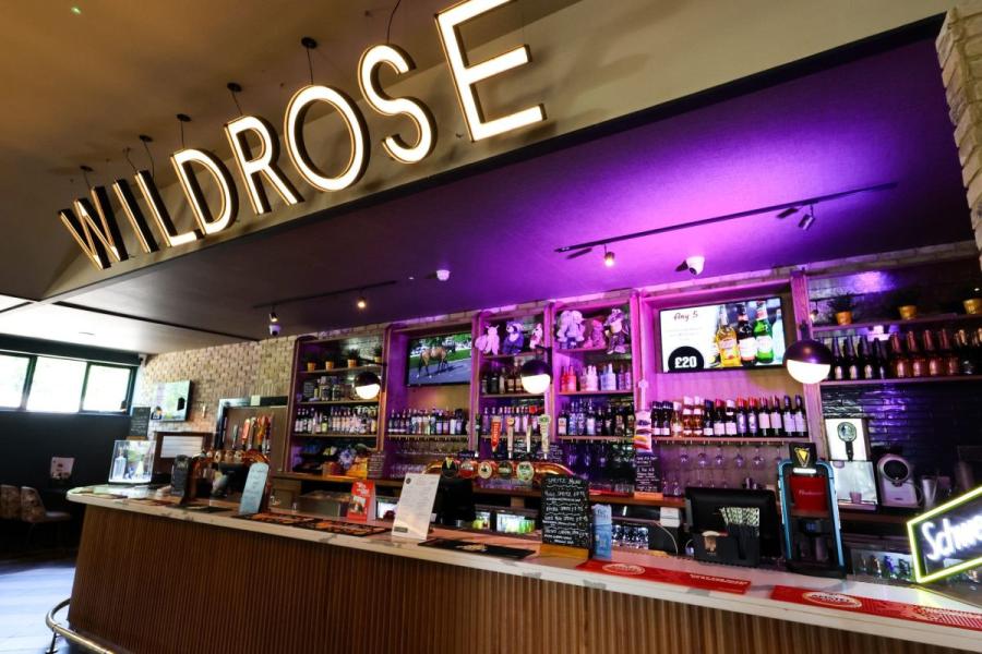 Wild Rose Holiday Park bar with drinks