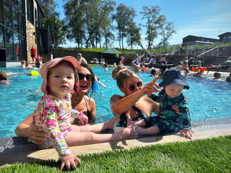 family fun in the pool on holiday at Wild Rose Holiday Park