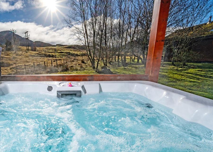 private hot tub lodges at wildside highland lodges at loch ness