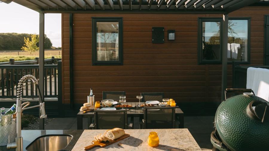 luxury lodges at Angrove Country Park