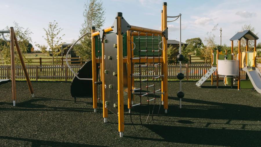 climbing frame in the playground at Angrove Country Park