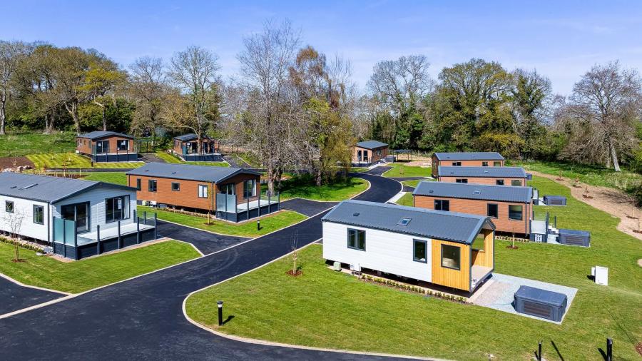 view from above of Bryn Morfydd Lodge Park