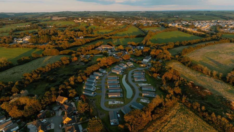 looking down over Bude Coastal Resort