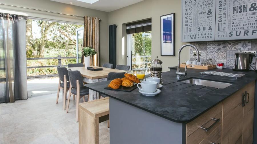 inside a luxury lodge at Bude Coastal Resort
