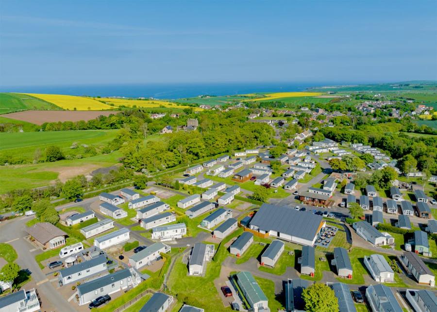caravans at coldingham bay holiday park in berwickshire
