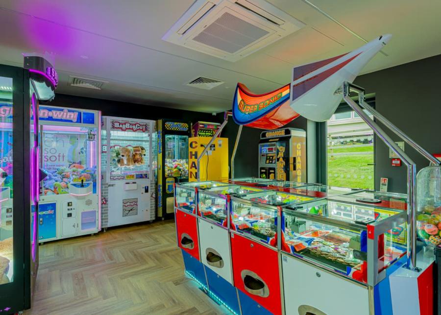 arcade at coldingham bay holiday park in coldingham, berwickshire