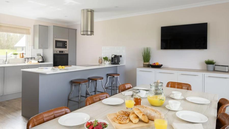 inside a luxury lodge at Hexham Lodges