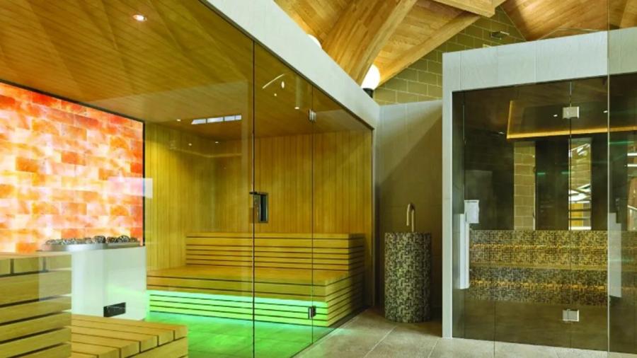 the large sauna at Kenwick Woods Lodge Resort