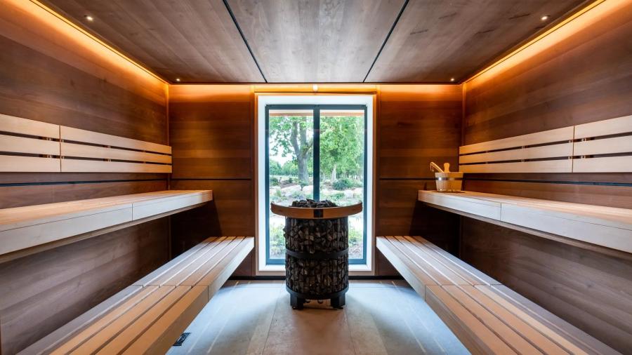 inside the sauna at Laceby Manor Resort