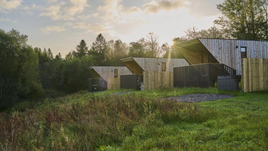 lodges in the woodlands at Barnsoul Holiday Resort