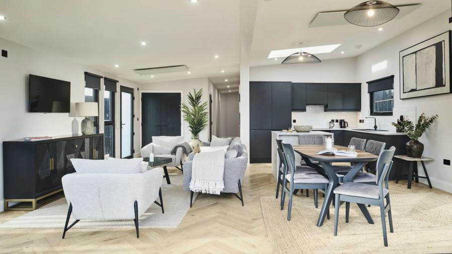 inside a luxury lodge at Barnsoul Holiday Resort