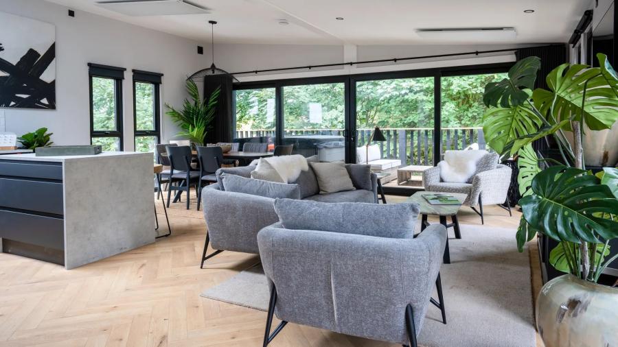 lounge area in a Barnsoul Holiday Resort lodge