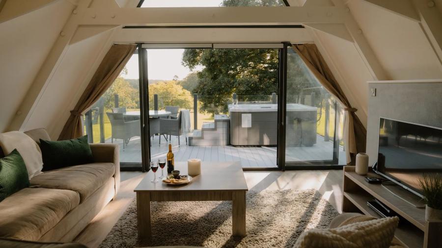 hot tub lodges near Hayle at the Clowance Estate