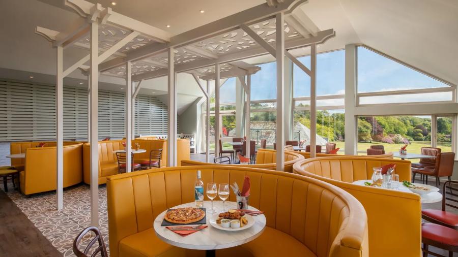 inside the restaurant at the Clowance Estate