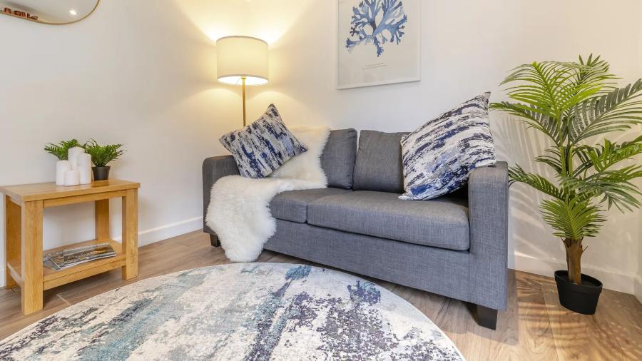 lounge area in a lodge at Leycroft Valley Holiday Park