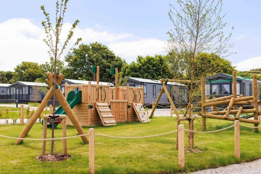the childrens adventure playground at Penmarlam Lodge Retreat