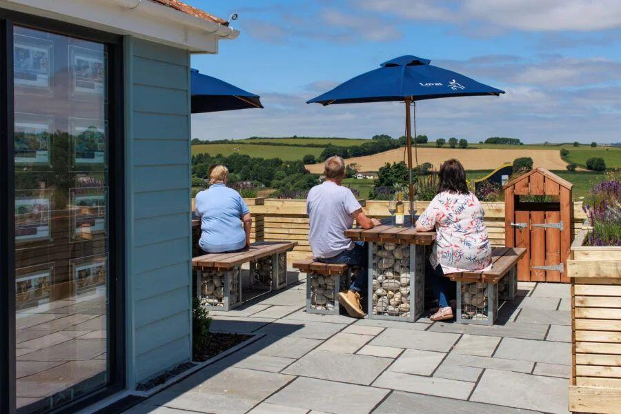 enjoying the views over Cornwall on holiday at Penmarlam Lodge Retreat