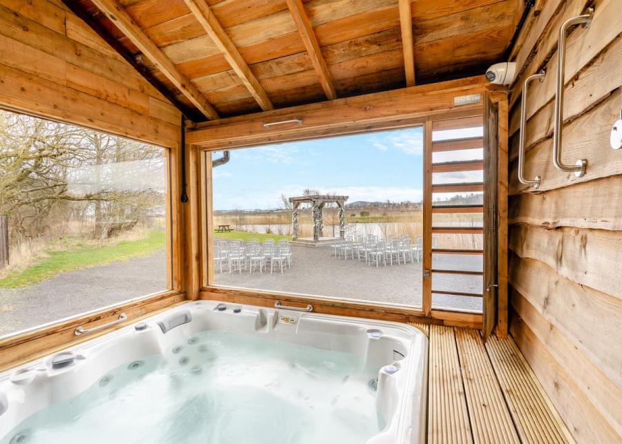 hot tub with a view at silverwood holiday resort in perthshire