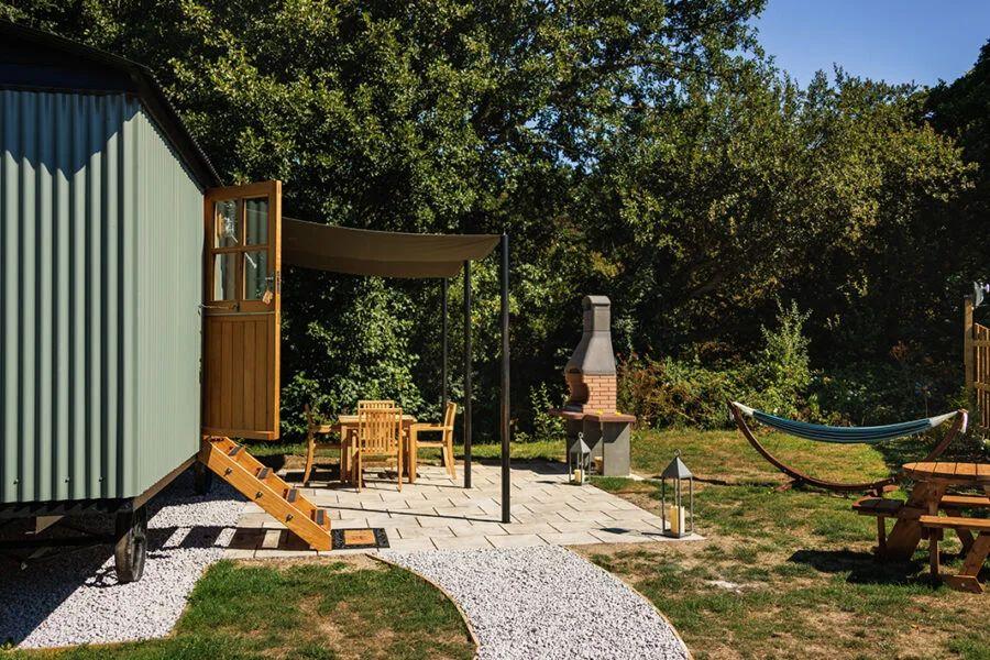 the shepherds hut at Sun Haven Holiday Park
