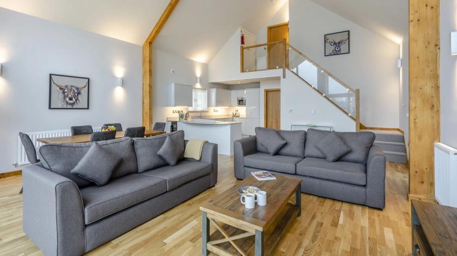 inside a luxury lodge at Twin Lakes Holiday Park